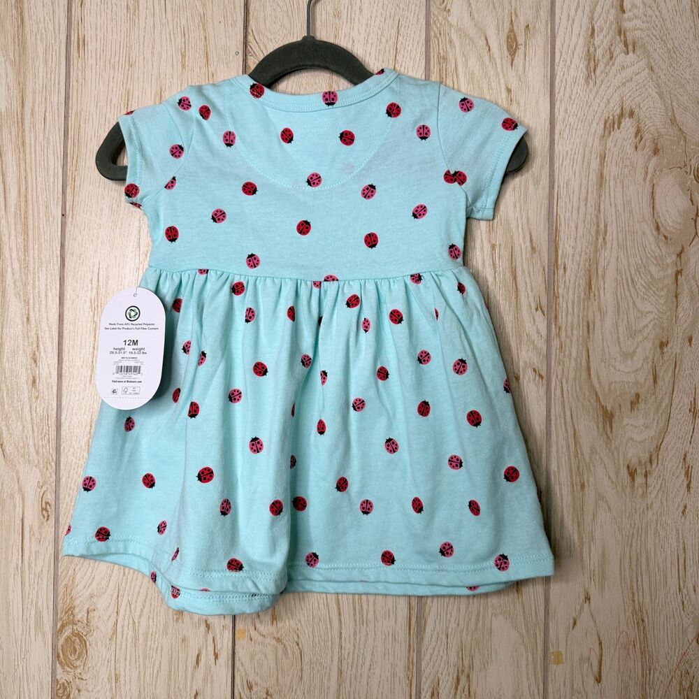 Wonder Nation Baby Girls Play Dress with Short Sleeves 12M